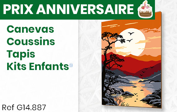 Canevas, coussins, tapis, kit enfants