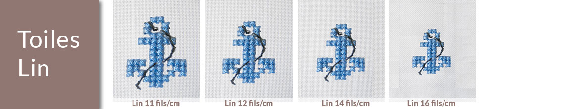 Toile de lin : 10 fils, 11 fils et 12 fils / cm