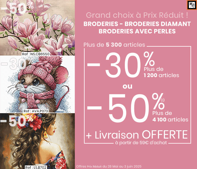 Sélection de broderies point de croix, avec perles et Diamant
