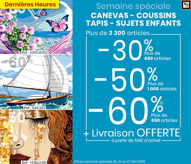 Semaine spéciale canevas, coussins,...