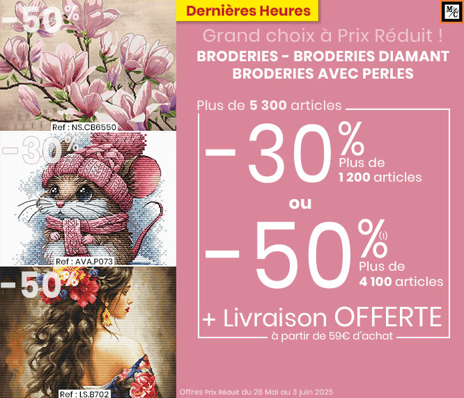 Sélection de broderies point de croix, avec perles et Diamant