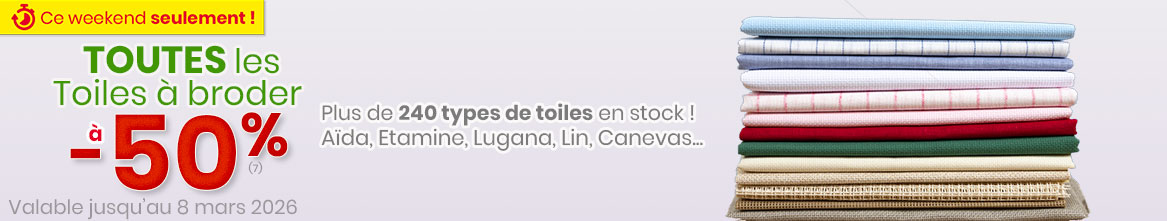 Offre spéciale Toiles à broder (en coupon ou au mètre)