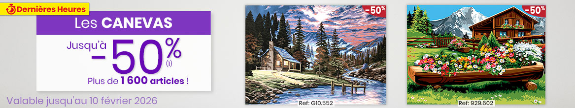 Canevas et tapisseries à broder : pénélope, demi-point et point de croix