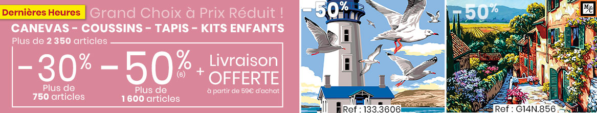 Canevas : notre catalogue tableaux, kits enfants, coussins, tapis et accessoires Canevas : notre catalogue tableaux, kits enfants, coussins, tapis et accessoires