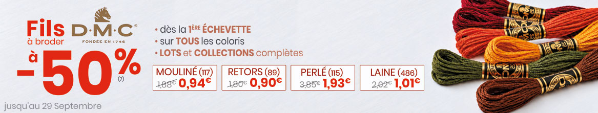 Offre spéciale sur les fils à broder DMC Offre spéciale sur les fils à broder DMC