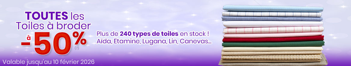 Offre spéciale Toiles à broder (en coupon ou au mètre)