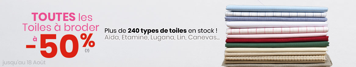 Offre spéciale Toiles à broder (en coupon ou au mètre) Offre spéciale Toiles à broder (en coupon ou au mètre)
