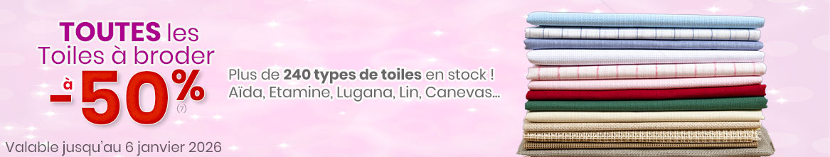 Offre spéciale Toiles à broder (en coupon ou au mètre)