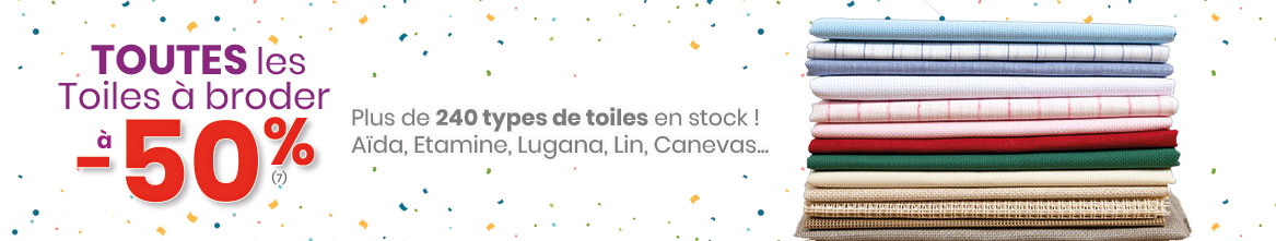 Offre spéciale Toiles à broder (en coupon ou au mètre) Offre spéciale Toiles à broder (en coupon ou au mètre)