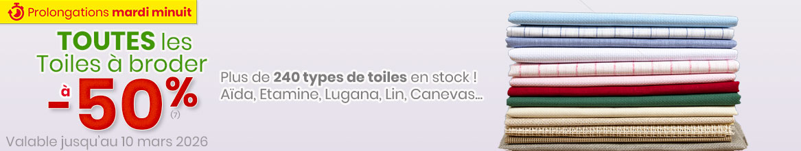 Offre spéciale Toiles à broder (en coupon ou au mètre)