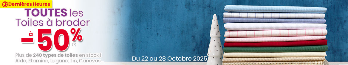 Offre spéciale Toiles à broder (en coupon ou au mètre) Offre spéciale Toiles à broder (en coupon ou au mètre)