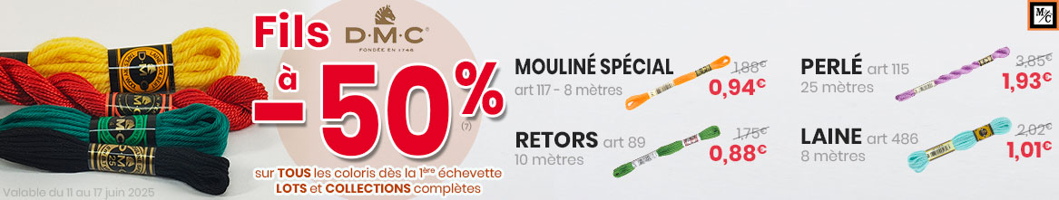 Offre spéciale sur les fils à broder DMC Offre spéciale sur les fils à broder DMC