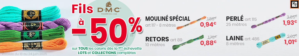 Offre spéciale sur les fils à broder DMC Offre spéciale sur les fils à broder DMC