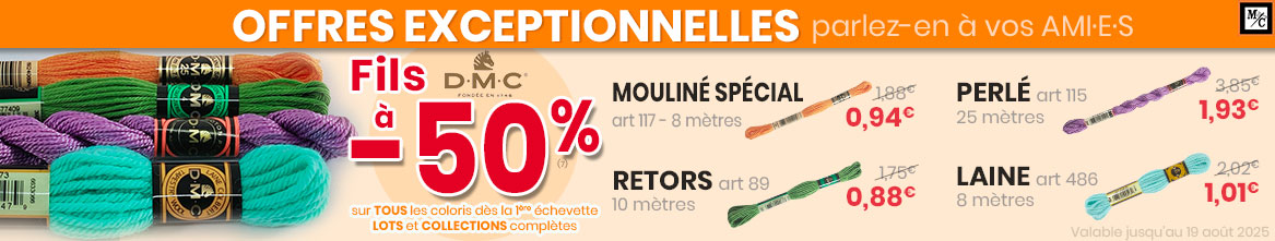 Offre spéciale sur les fils à broder DMC Offre spéciale sur les fils à broder DMC