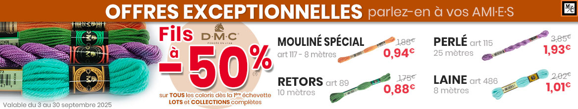 Offre spéciale sur les fils à broder DMC