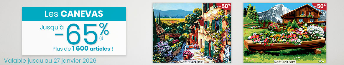 Canevas et tapisseries à broder : pénélope, demi-point et point de croix