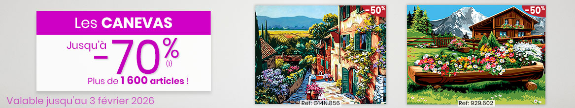 Canevas et tapisseries à broder : pénélope, demi-point et point de croix