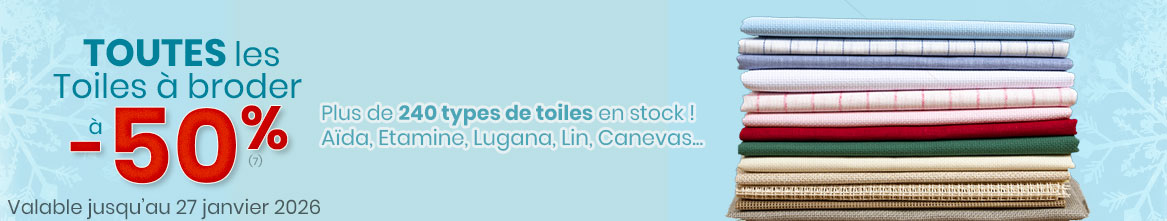 Offre spéciale Toiles à broder (en coupon ou au mètre)
