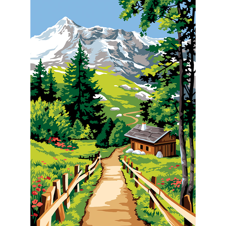 Toile à Broder Imprimée Seg De Paris 65x120 Cm - Maison De Montagne - 10 Fils