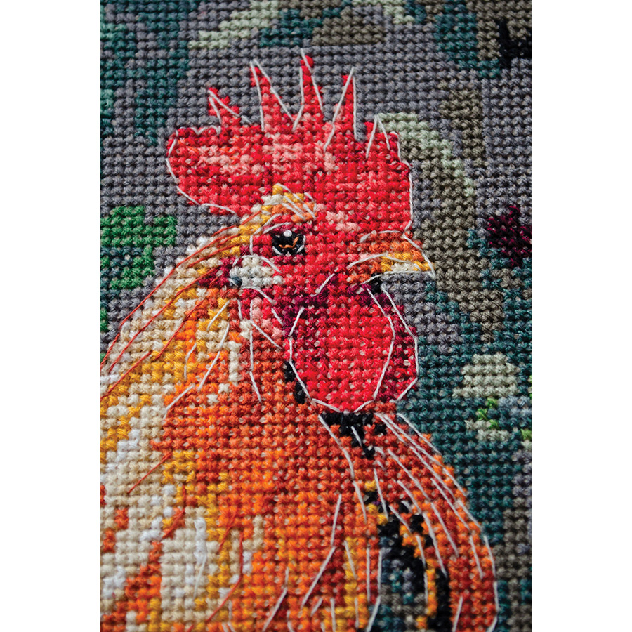 Kit Broderie Perles à Faire Soi-même - Motif Coq Sur Bois - Wonderland - Neuf