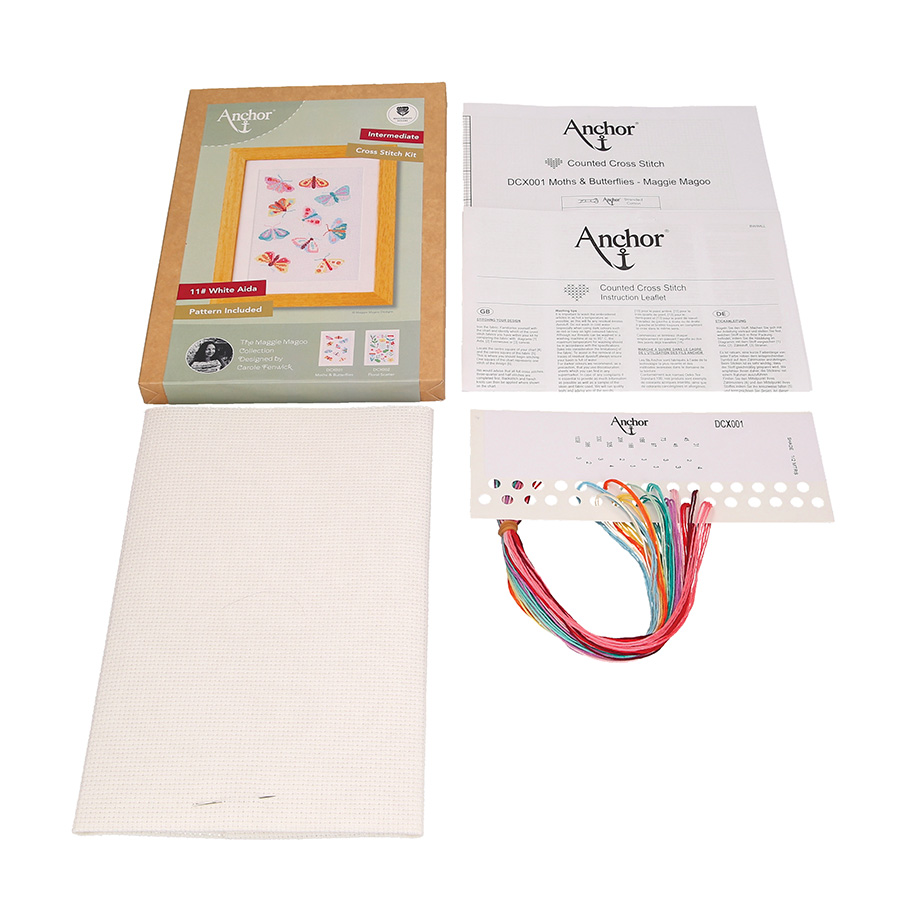 Kit Point De Croix 4M - Sac Fourre-tout Papillon à Réaliser Soi-même - 28x15cm - Neuf Scellé