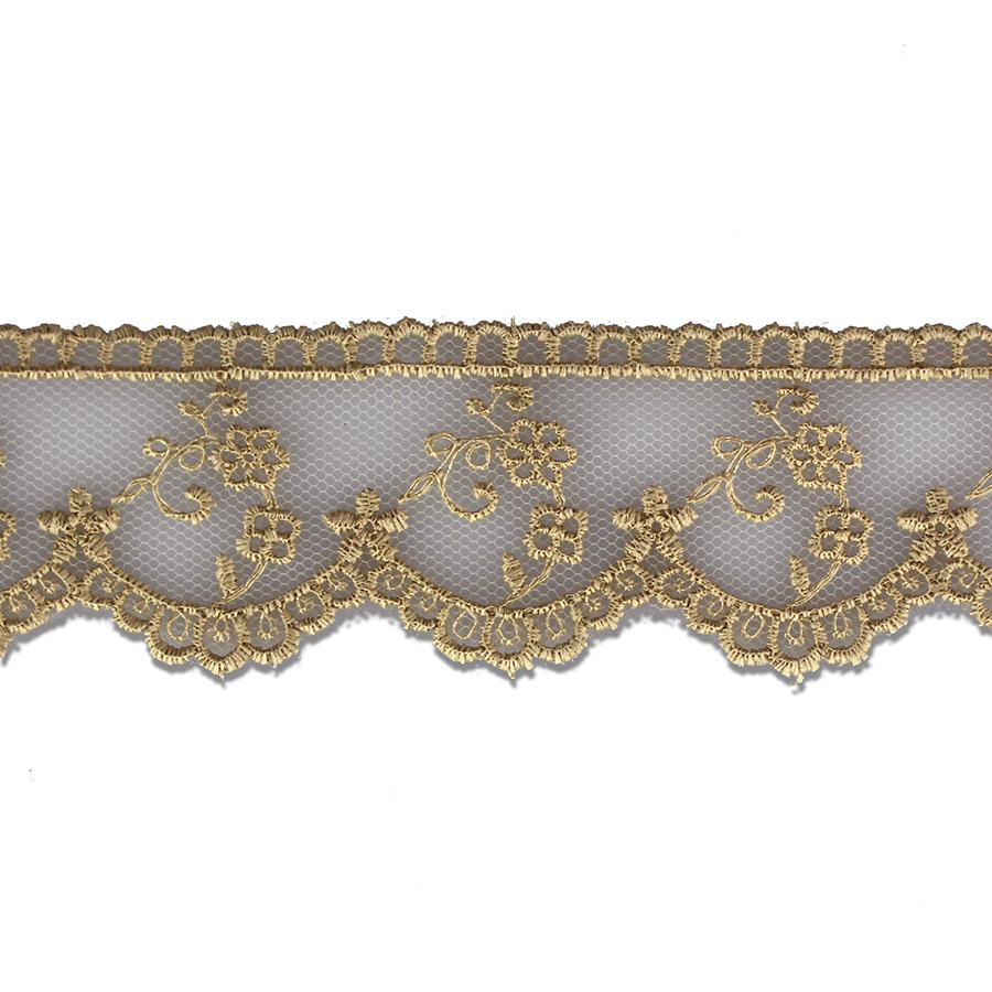 Dentelle Ancienne Faite Main – Beige – 170 Cm X 8,5 Cm – France