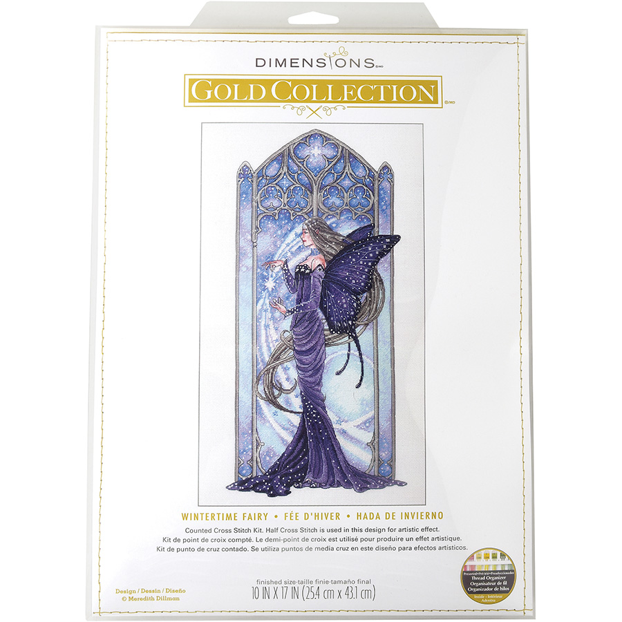 Kit Complet Broderie Point De Croix Compté - Tableau 'Elfe D'Hiver' | Loisir Créatif DIY Déco Maison Cadeau | Tissu Et Fils Inclus