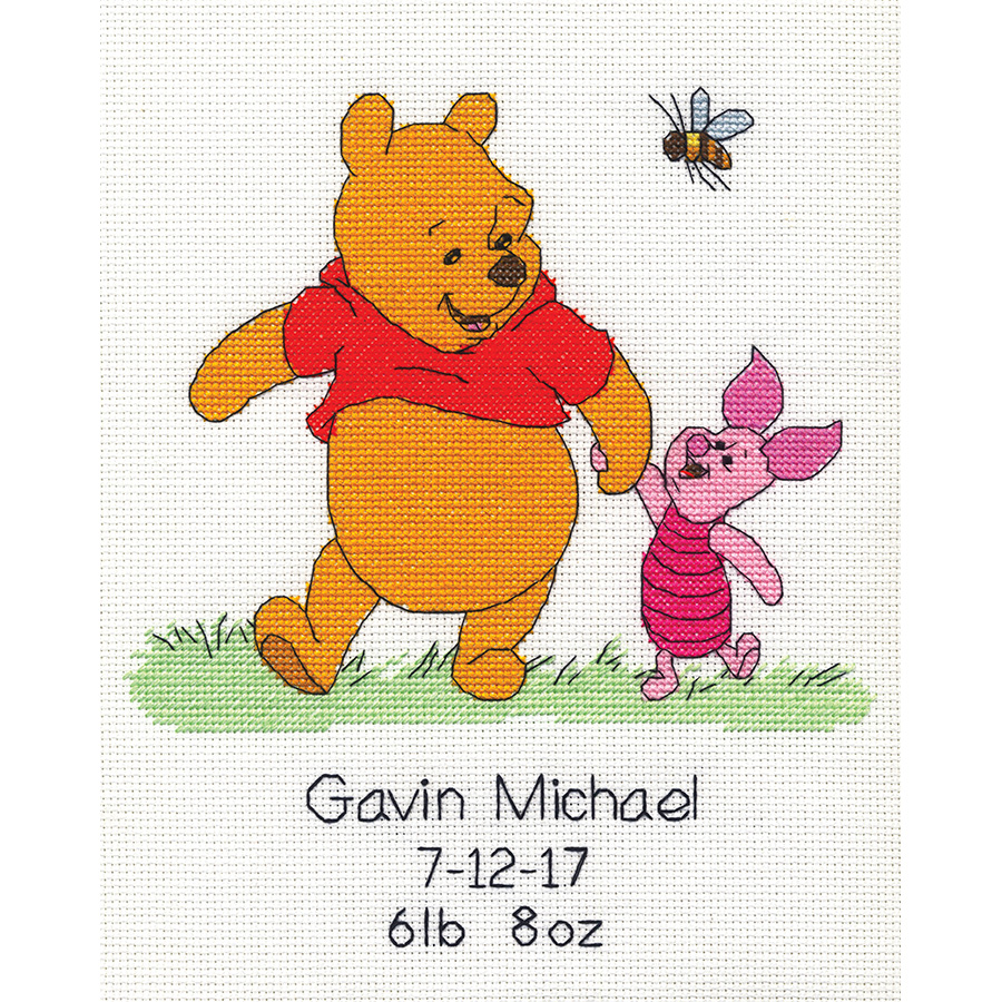 Grille Point De Croix Winnie L Ourson Naissance Kit point de croix - Winnie l'Ourson - Dimensions