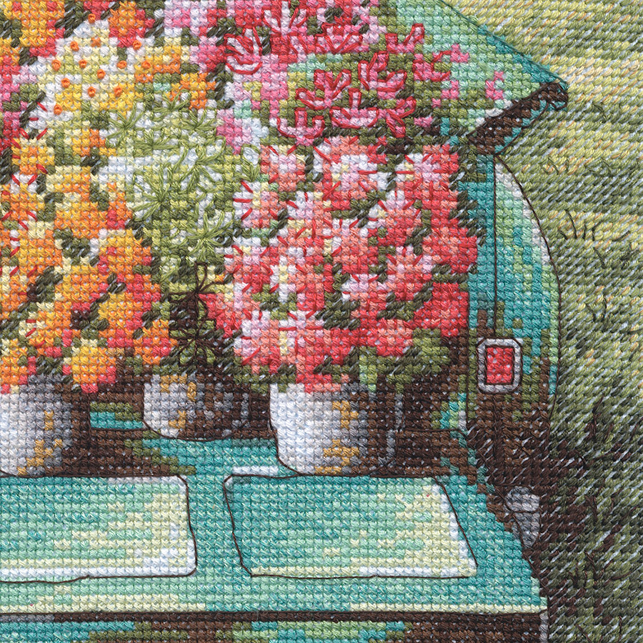 Kit de broderie avec motifs de fleurs Kits de point de croix avec vêtements de broderie Kit de broderie avec motifs de fleurs Kits de point de croix avec vêtements de broderie