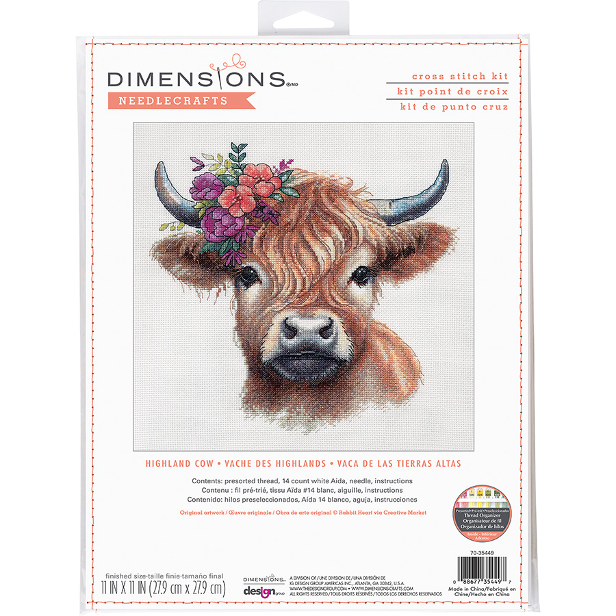 Kit Point De Croix Highland Harmony De Heritage Crafts - Toile Aida 14ct, Diagramme Compté