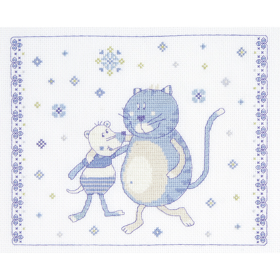 Kit Point De Croix DMC - Motif Pullover Bleu 20x20cm - Emballage Ouvert Mais Jamais Utilisé