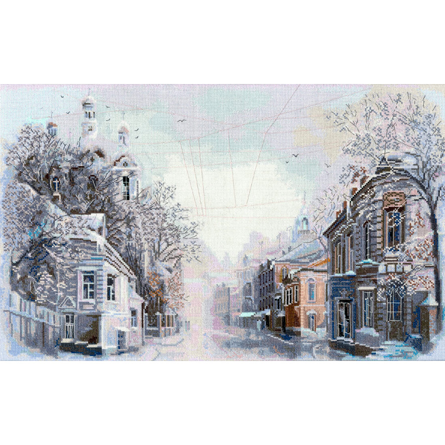 Cadre Doré Avec Chérubin En Point De Croix – 53x42cm – Fait Main, Très Bon état