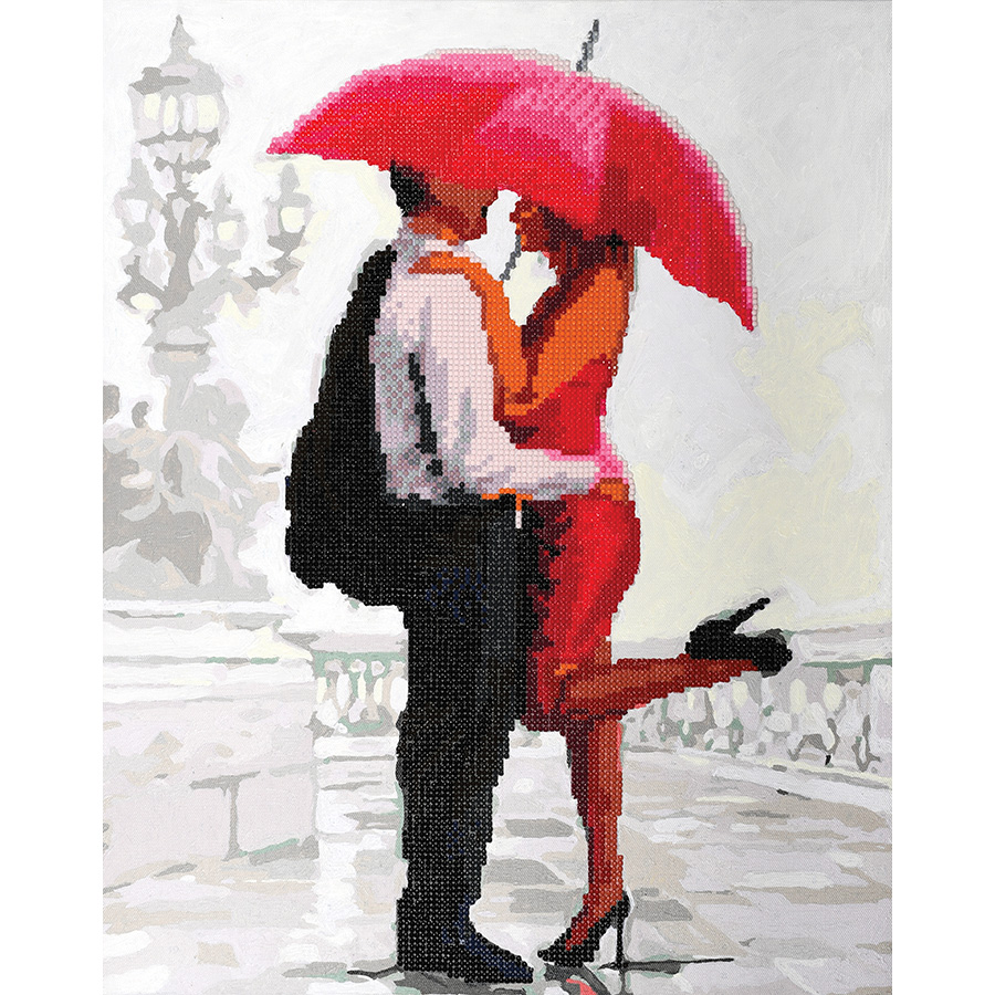 Kit Diamant et Peinture - Couple sous un parapluie - Vervaco