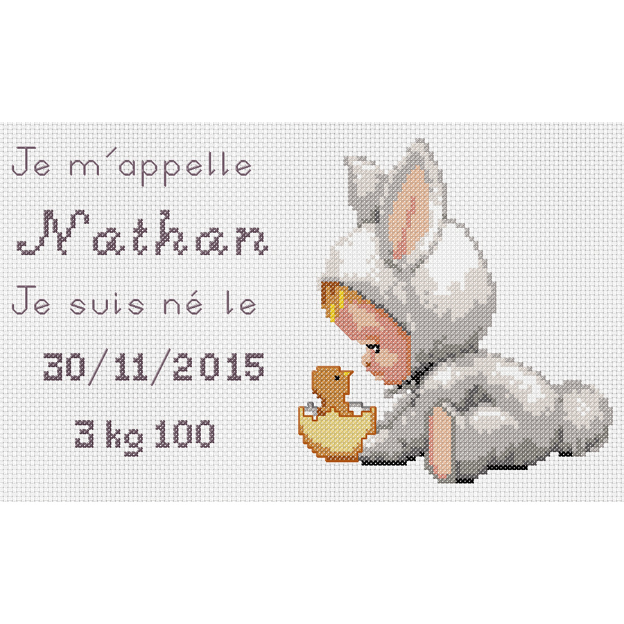 Kit Point De Croix Plaquette De Naissance Nathan Luc Creations Kit Point De Croix Plaquette De Naissance Nathan Luc Creations