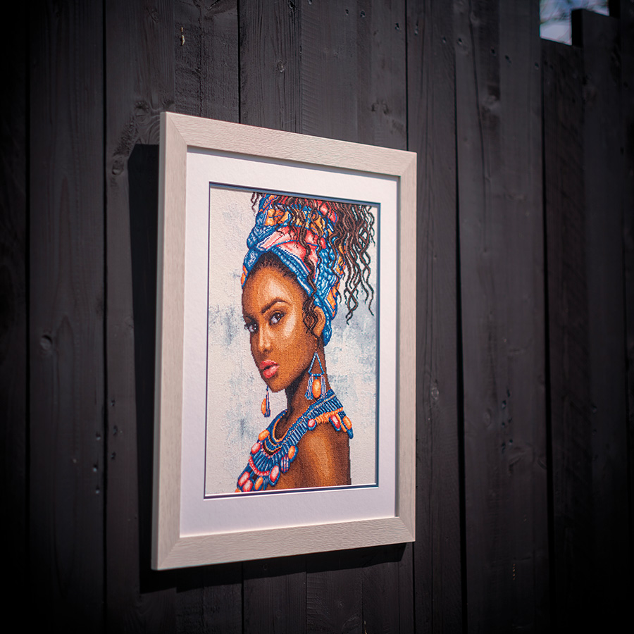 Kit Broderie Point De Croix N.LANSHAN - Femme Versant Du Lait, Motif Peinture à L'Huile 30x40 Cm 11CT
