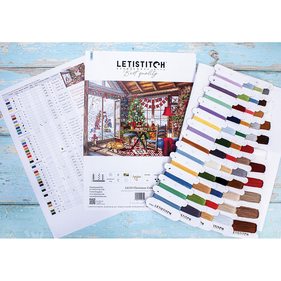 Kit Point De Croix Noël Letistitch L8007 – Toile Et Fils Inclus, Neuf