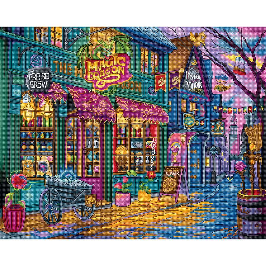 14CT Kit Point De Croix Animaux Fantastiques Dragon Et Papillon