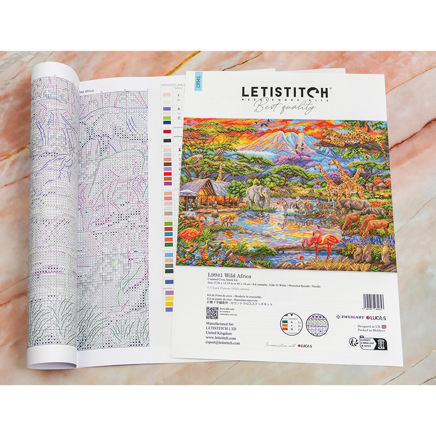 Whemyreat Lot 4 Kits Broderie Débutants Thème Océan - Point De Croix Adulte Avec Toile & Instructions - DIY Relaxant