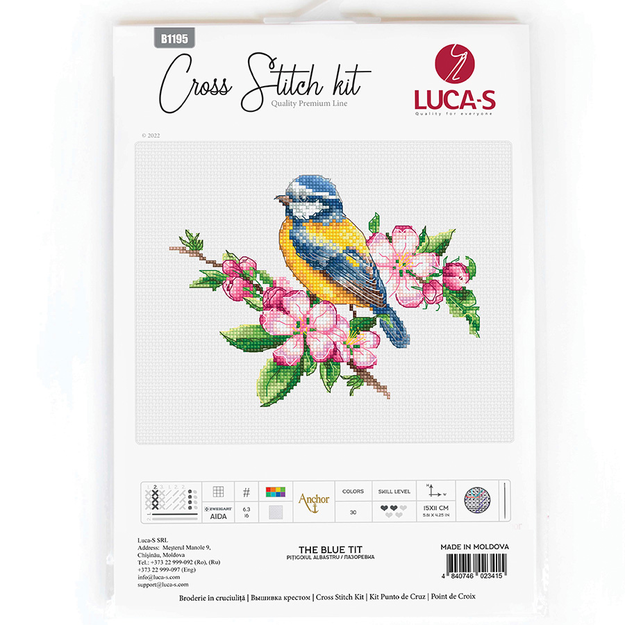 Kit Point De Croix Pré-imprimé 11CT Oiseaux Rosella – 40x50 Cm, Tout Inclus Pour Adultes Débutants & Confirmés