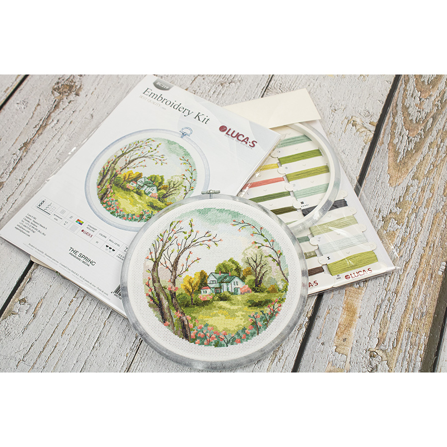Luca-S Kit Broderie Point De Croix - Vase Avec Tournesol - Pour Adultes - B7025