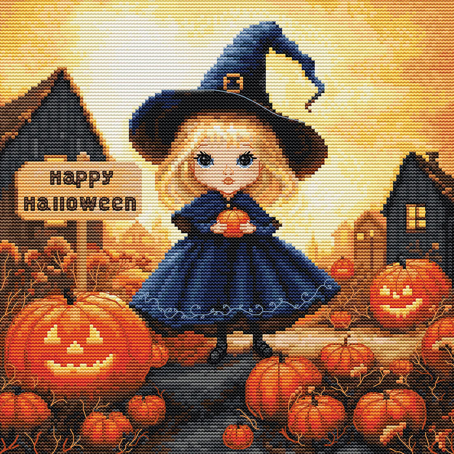 Kit Point De Croix Luca-S Motif Récolte D'Automne - 57x21,5 Cm, 59 Couleurs, Tissu Aida 16 Ct - Adultes