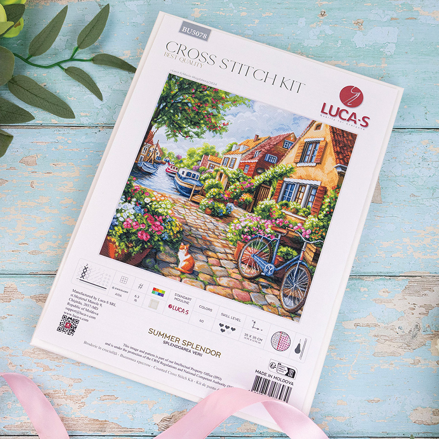 Kit Point De Croix Design Works Dockside - Toile Aida 14ct - 20x61cm - Broderie Comptée Difficile
