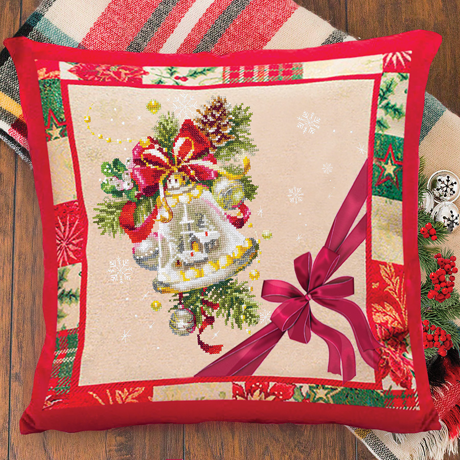 Kit De Broderie De Noël - Village Enneigé à Broder Soi-même Pour Débutants, Avec Cercle Inclus