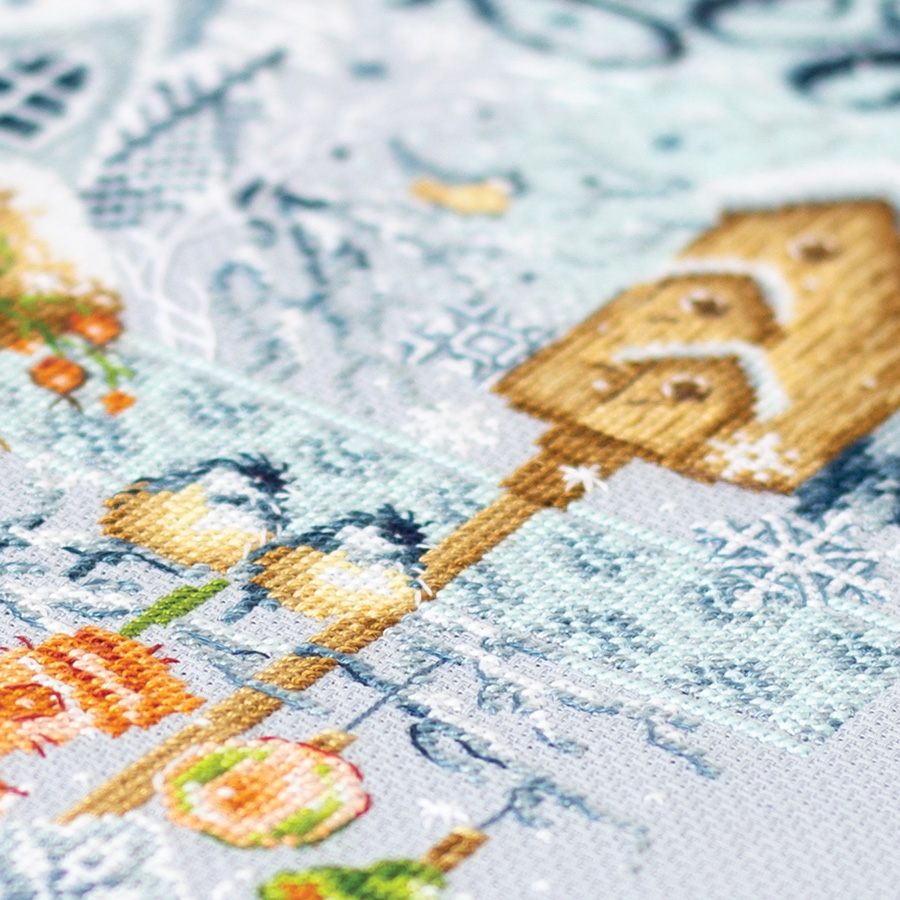 Kit Point De Croix Magic Needle 'Winter Hut' - Édition Zweigart, Tissu Aida 15-16ct