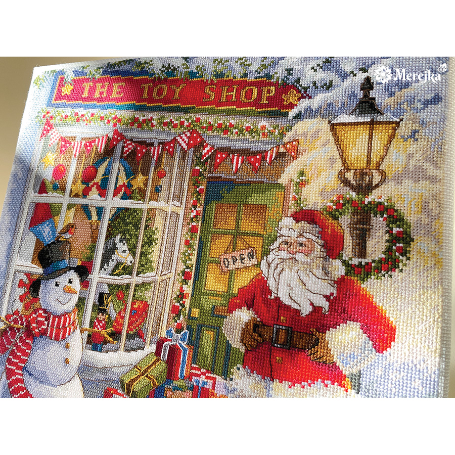 Loisir Créatif 300x214 Points Kit Broderie Point De Croix - Village Lacustre - 300x214 Points - Coton Égyptien Tissu Aïda Inclus