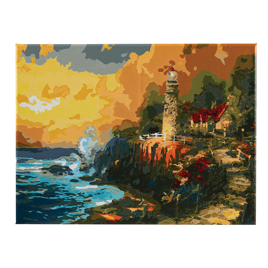 Amiiba Kits De Peinture Par Numéros à Faire Soi-même - Phare De La Côte De L'océan Et Hutte - 40,6 X 50,8 Cm - Peinture Acrylique Par Numéro - Art Mural (Phare