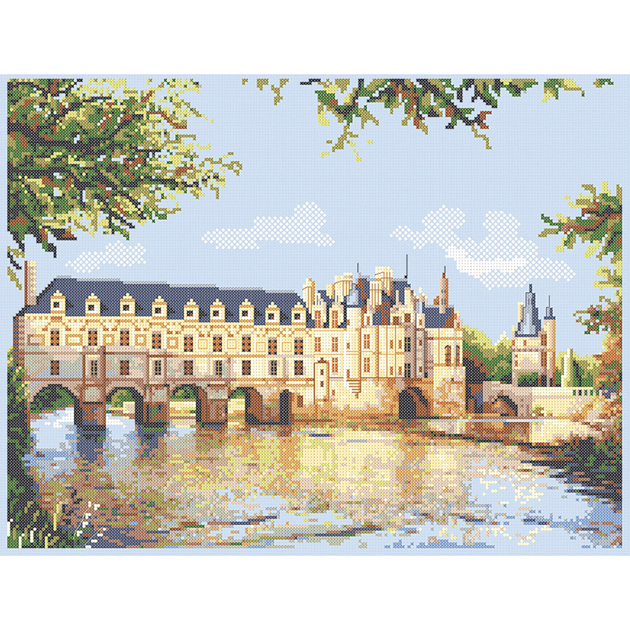 Kit Point De Croix Le Chateau De Chenonceau Luc Creations Kit Point De Croix Le Chateau De Chenonceau Luc Creations