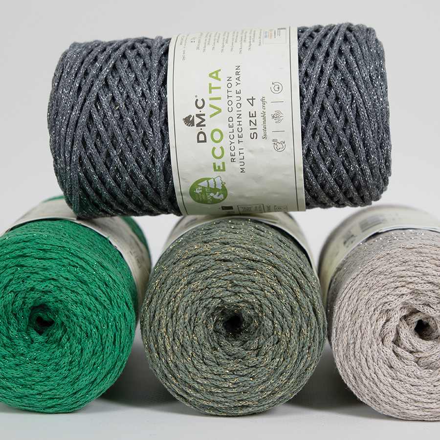 Fil Coton Recyclé DMC Nova Vita 4 - 250g/200m, Écologique, Pour Macramé/Tricot