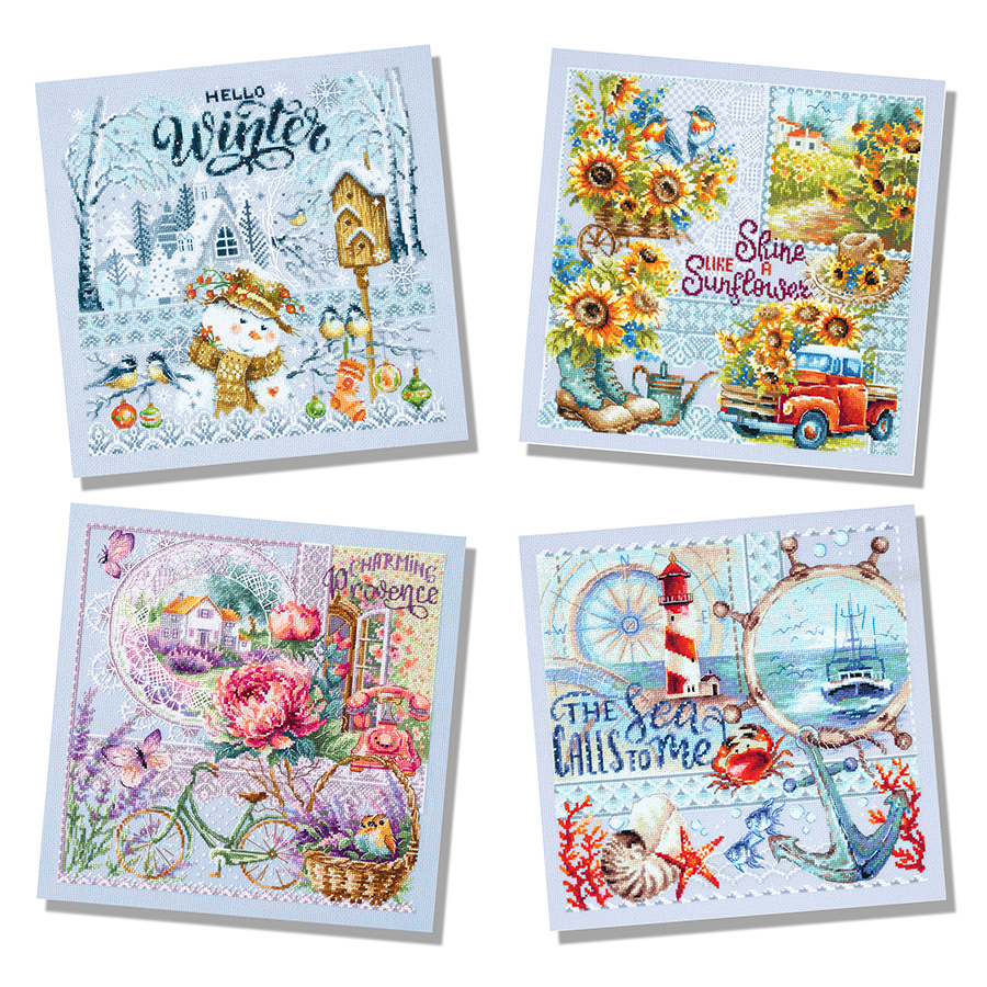 Kit Point De Croix Magic Needle Zweigart - Motif "Coton Fleuri Et Myrt" - Tissu Aida 14ct