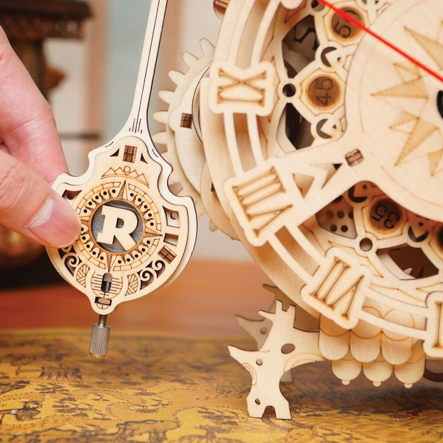 Puzzle Mécanique 3D Bois - Horloge murale hibou - ROKR